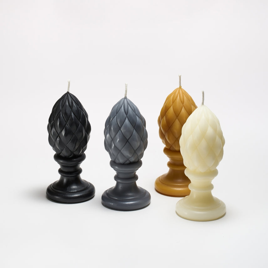 Greentree Home Candle, Finial Unscented Handmade Beeswax Sculptural Candles