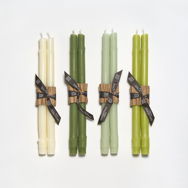 Greentree Home Candle, 12" Bamboo Unscented Taper Handmade Beeswax Candles