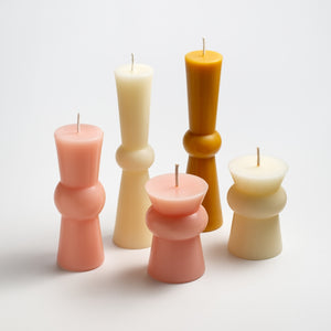 Greentree Home Candle, Josee Pillars Unscented Handmade Beeswax Sculptural Candles