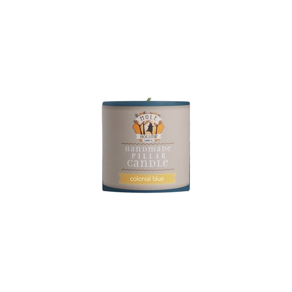 Unscented Pillar Candles, Colonial Blue