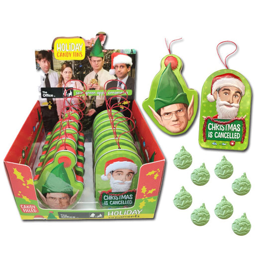 The Office Holiday Candy Ornaments 0.8 Ounce Tin - 12 Count Display Box