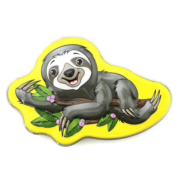 Sloth Is My Spirit Animal, 1 Ounce Strawberry Sloth-shaped Candy Tin - 12 Count Display Box