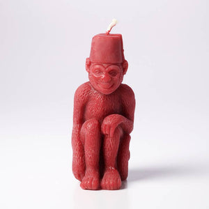 Greentree Home Candle, Monkey with A Fez Unscented Handmade Beeswax Sculptural Animal Candles