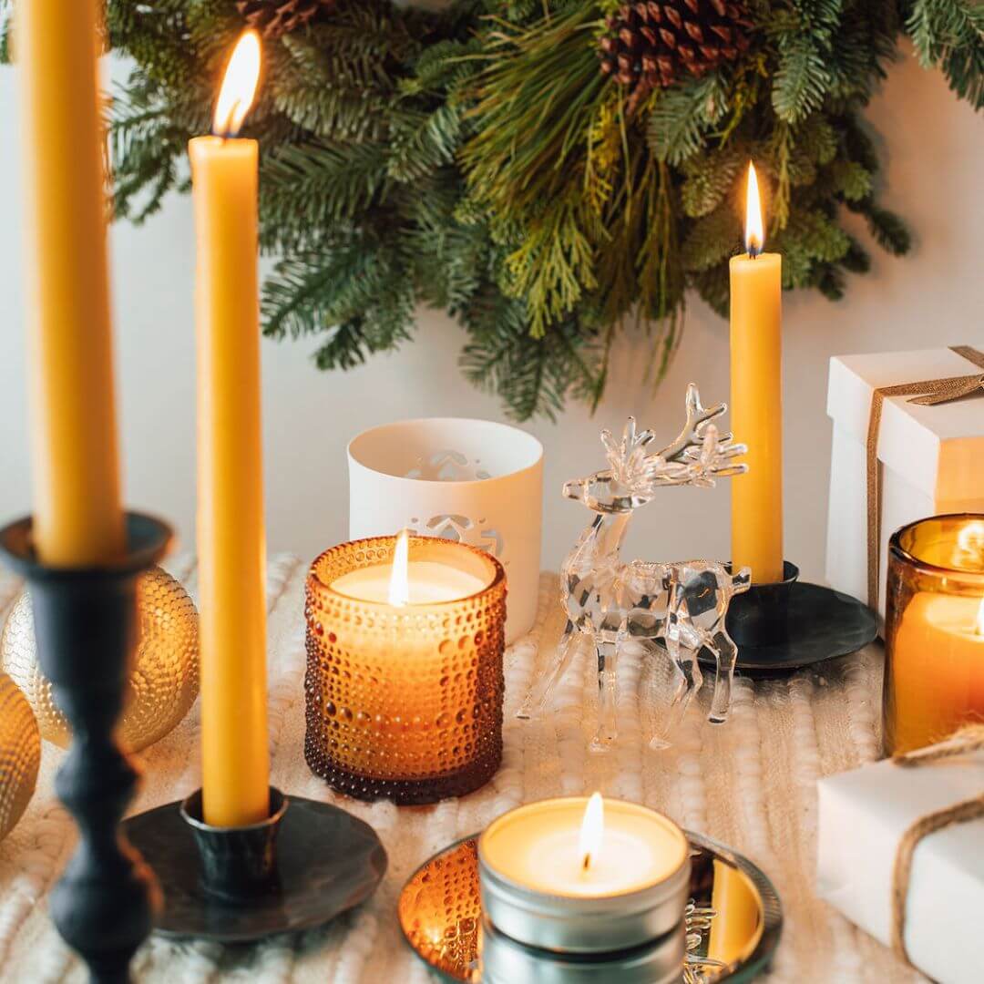 Hand-Dipped Beeswax Taper Candles - Bulk 4-Pair Bundle