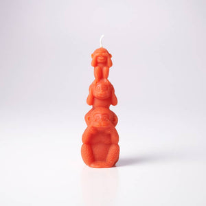 Greentree Home Candle, Wise Monkey Unscented Handmade Beeswax Sculptural Animal Candles