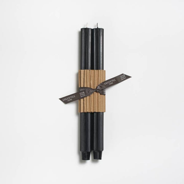 Greentree Home Candle, 12" Fluted Unscented Taper Handmade Beeswax Candles