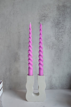 Spiral Beeswax Candlesticks - Set of 2