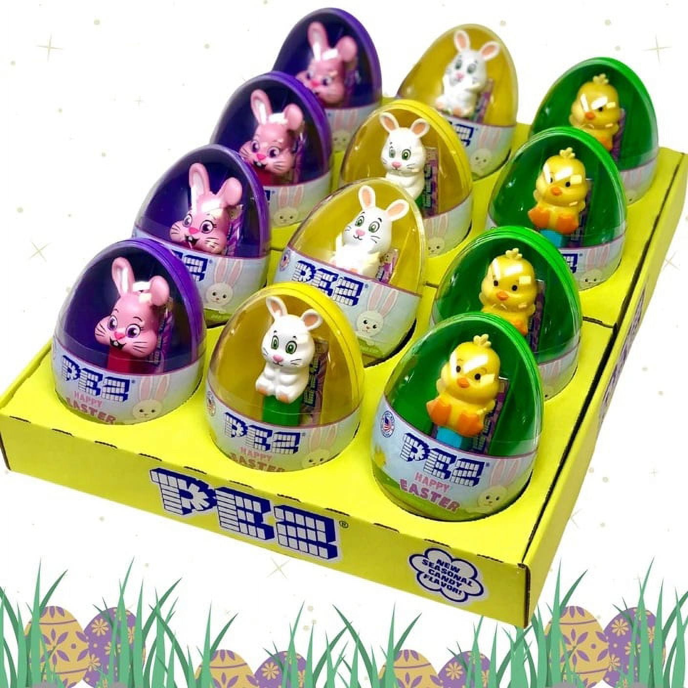 PEZ Easter Eggs Mini Candy Dispensers - 12 Count Display Box