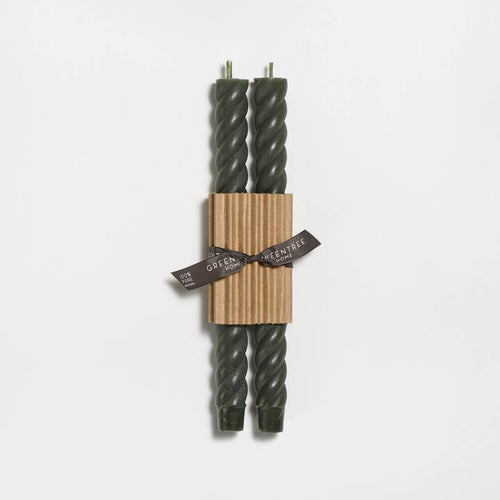 Greentree Home Candle, 10" Rope Unscented Taper Handmade Beeswax Candles