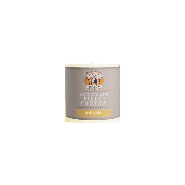 Unscented Pillar Candles, Shell White