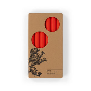 British Colour Standard 25cm / 10'' H Poppy Red Eco Dinner Candles, Gift Box of 6