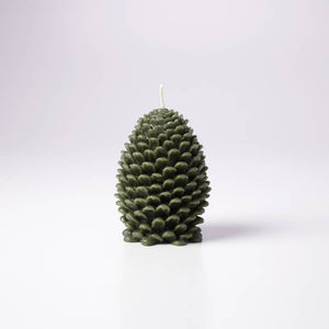 Greentree Home Candle, Jumbo Pine Cone Unscented Handmade Beeswax Sculptural Candles