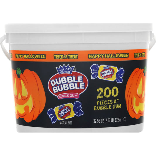 Halloween Jack-O-Lantern, America's Original Dubble Bubble Gum, Bulk Tub of 200 Pieces