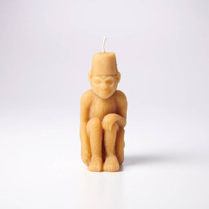 Greentree Home Candle, Monkey with A Fez Unscented Handmade Beeswax Sculptural Animal Candles