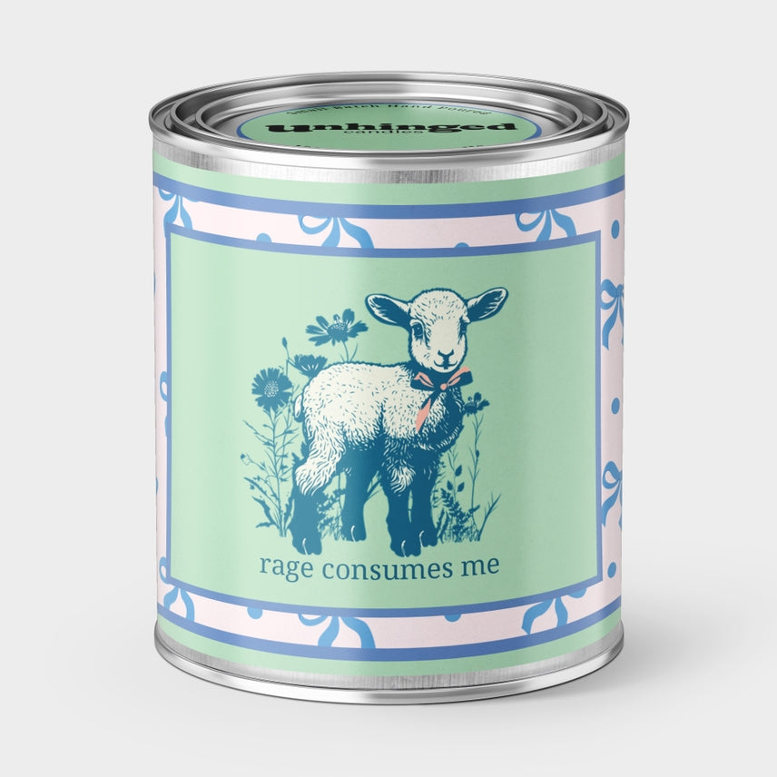 Rage Consumes Me Lamb Soy Wax Candle
