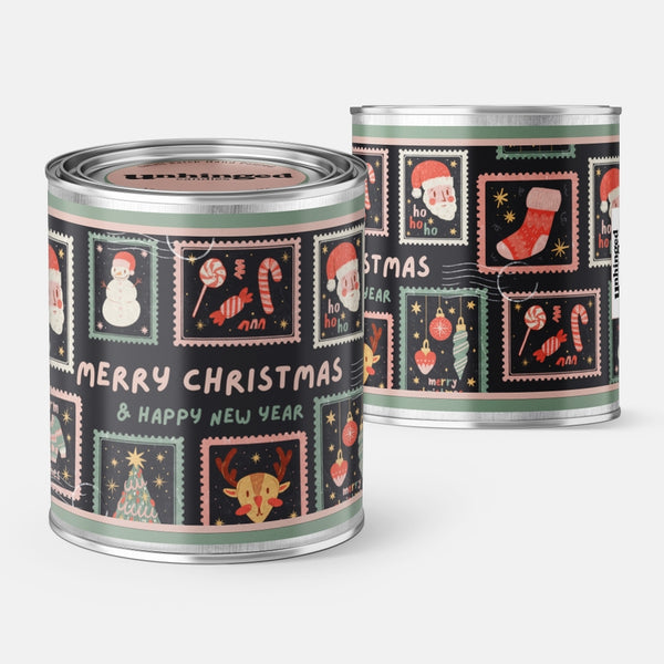 Christmas Stamps Holiday 14oz Soy Candle