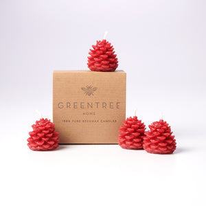 Greentree Home Candle, Wee Pine Cone Unscented Handmade Beeswax Sculptural Candles