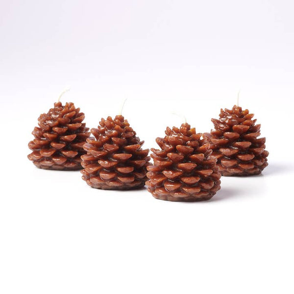 Greentree Home Candle, Wee Pine Cone Unscented Handmade Beeswax Sculptural Candles