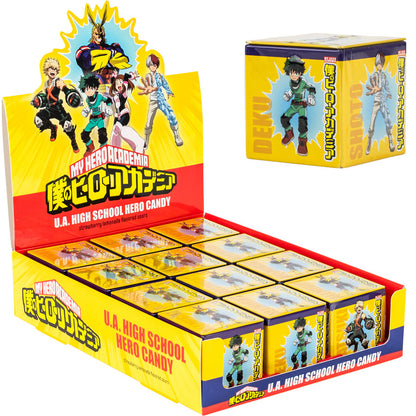 My Hero Academia Hero Sours Candy in Collectible Box Tin - 12 Count Display Box