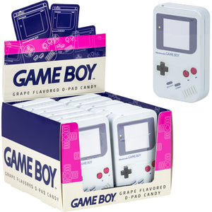 Nintendo Game Boy Collectible Tin, 1.5 Ounces of D-Pad Shaped Grape Flavored Candy - 12 Count Display Box