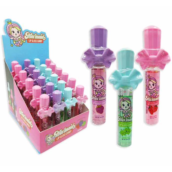 Doveli Mermaid Lip Gloss Candy 0.5 Ounce Tube - 24 Count Display Box