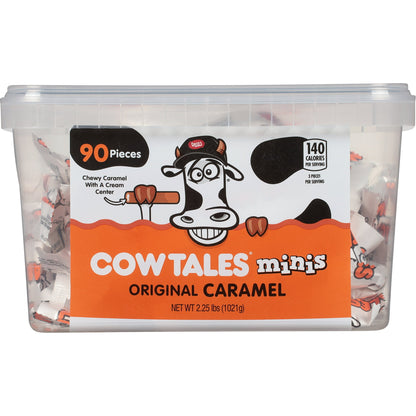 Goetze's Candy Vanilla Cow Tales Minis - 2.25 Pound (90 Piece) Tub