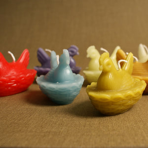 Greentree Home Candle, Nested Hen Unscented Handmade Beeswax Sculptural Animal Candles