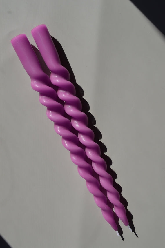 Spiral Beeswax Candlesticks - Set of 2
