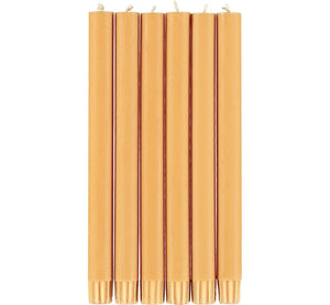 British Colour Standard 25cm / 10'' H Saffron Yellow Eco Dinner Candles, Gift Box of 6