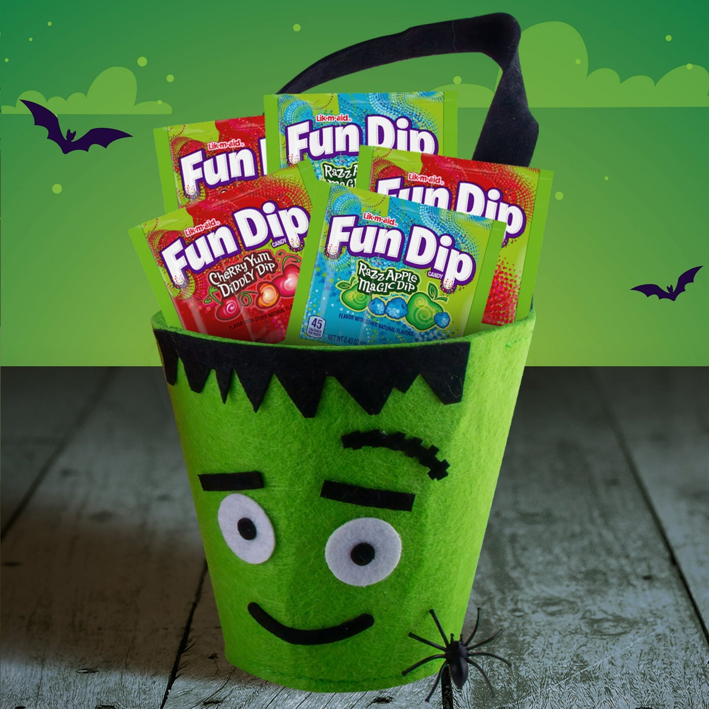 Fun Dip, Razz Apple Magic Dip & Cherry Yum Diddly, Halloween Candy, 18.9 Ounce Box, 44 Count