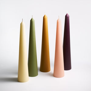 Greentree Home Candle, Tower Pillar Unscented Taper Handmade Beeswax Sculptural Candles