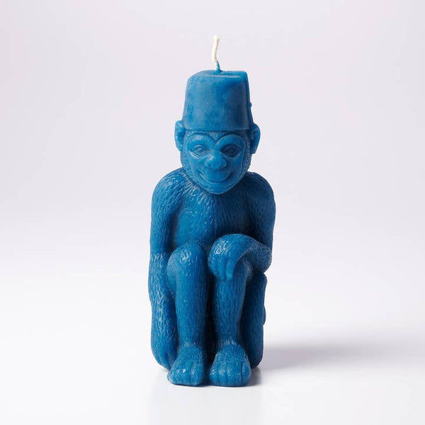 Greentree Home Candle, Monkey with A Fez Unscented Handmade Beeswax Sculptural Animal Candles