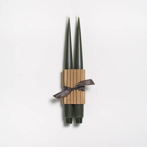 Greentree Home Candle, Apollo Unscented Taper Handmade Beeswax Candles