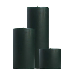 Unscented Pillar Candles, Emerald Green