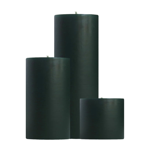 Unscented Pillar Candles, Emerald Green