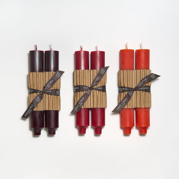 Greentree Home Candle, 9" Column Unscented Taper Handmade Beeswax Candles