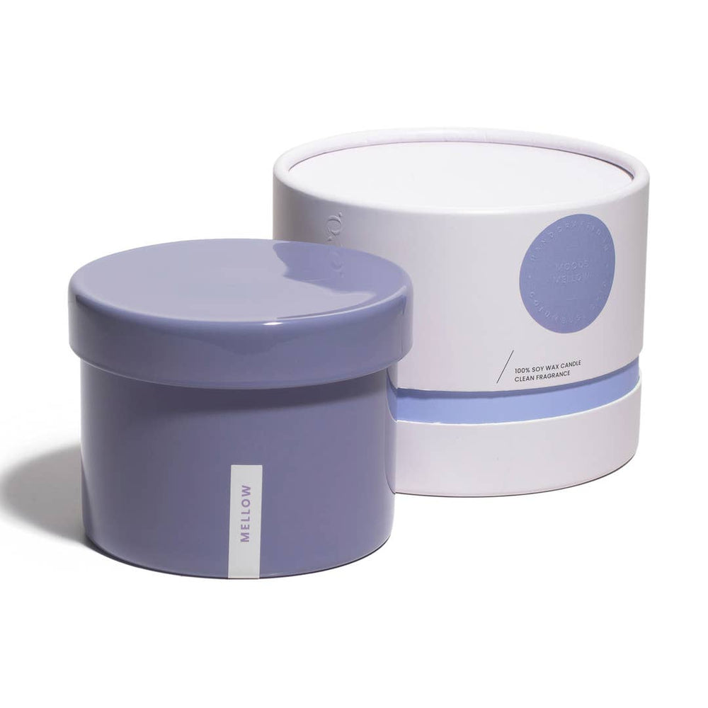 Vella & Co, Mellow Lavender & Sage 16 Ounce Soy Candle, Purple Glass