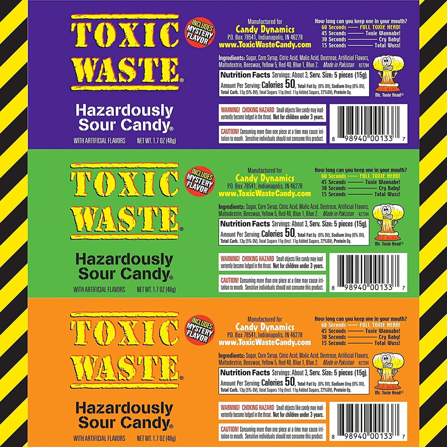 Toxic Waste, Special Edition, Hazardously Sour Candy, 1.7 Ounce Drums - 12 Count Display Box