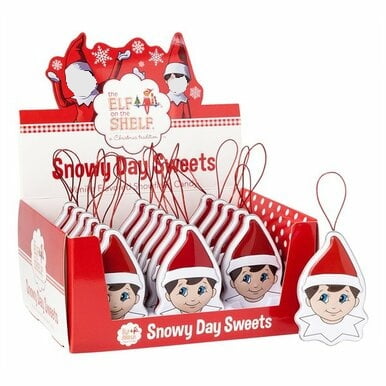 The Elf on the Shelf Snowy Day Sweets Vanilla Snowflake Candy, 0.8 Ounce Tins - 18 Count Display Box