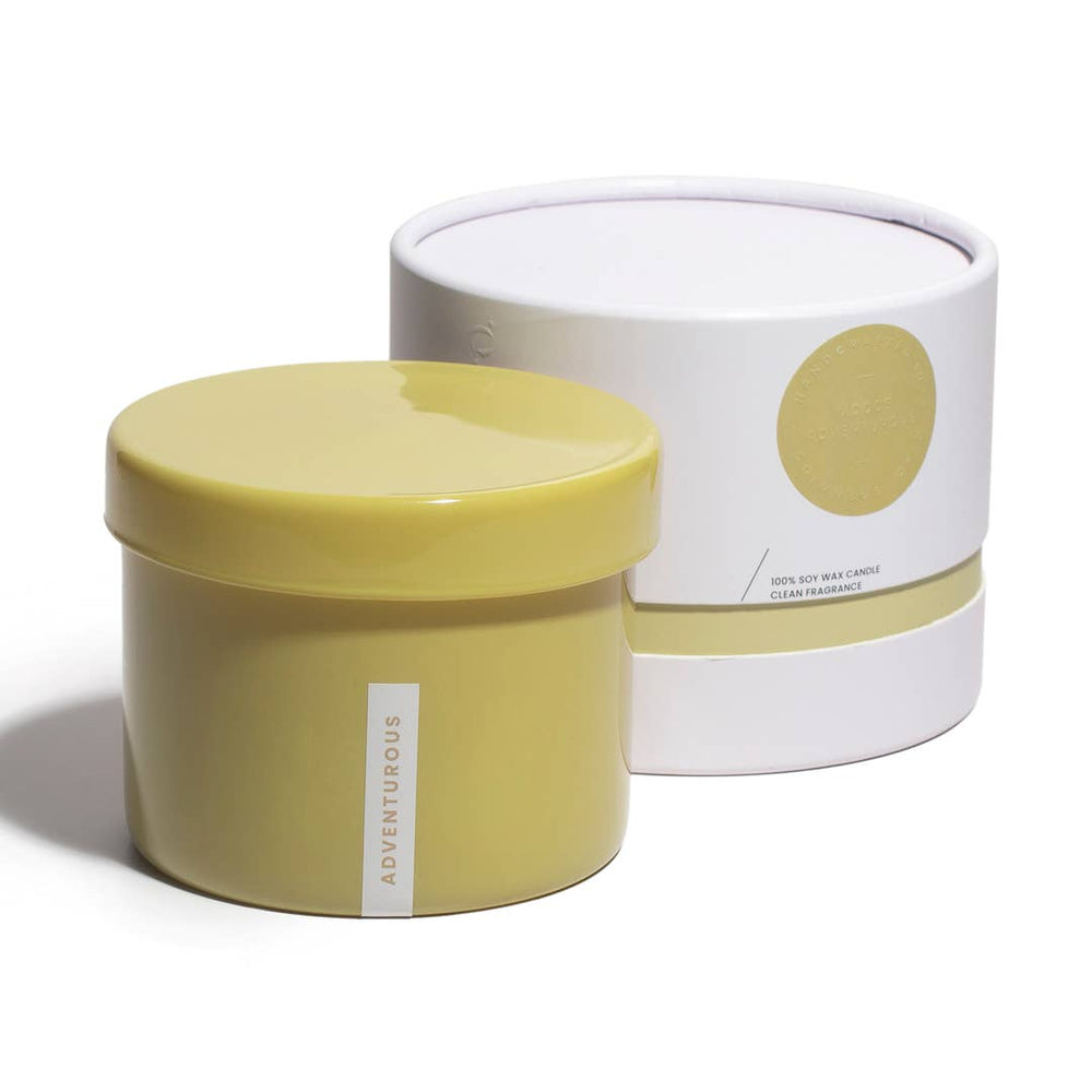 Vella & Co, Adventurous Oakmoss & Bergamot 16 Ounce Soy Candle, Green Glass