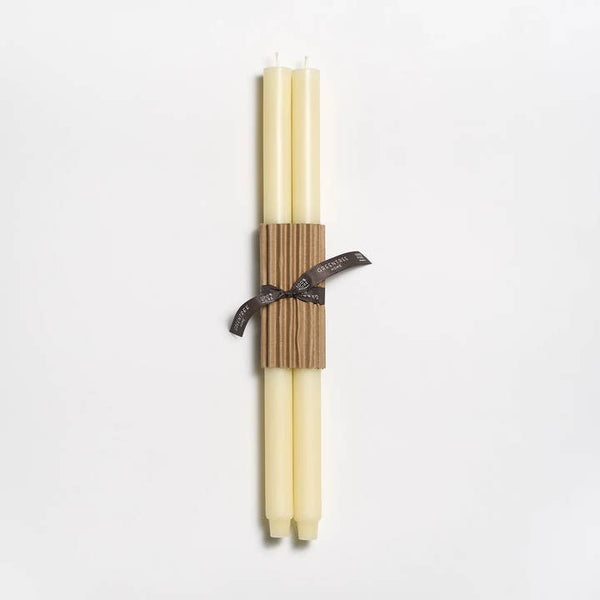 Greentree Home Candle, 18" Fluted Unscented Taper Handmade Beeswax Candles