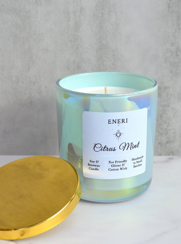 ENERI 12 oz Scented Candle, Citrus Mint
