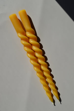Spiral Beeswax Candlesticks - Set of 2