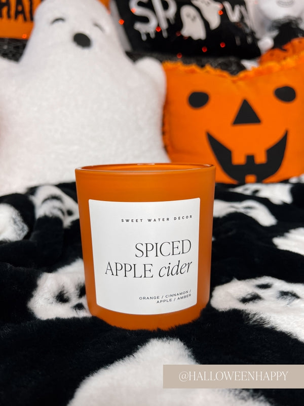 Sweet Water Decor Spiced Apple Cider 15 oz Soy Candle, Matte Jar
