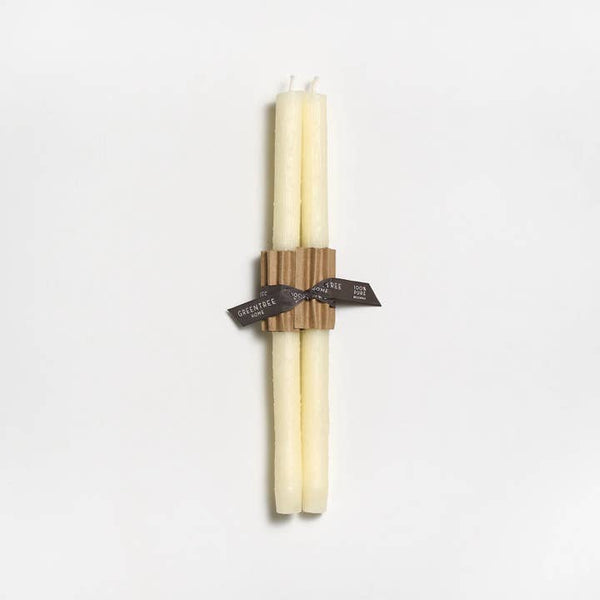 Greentree Home Candle, 12" Twig Unscented Taper Handmade Beeswax Candles