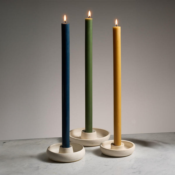 Greentree Home Candle, 18" Fluted Unscented Taper Handmade Beeswax Candles