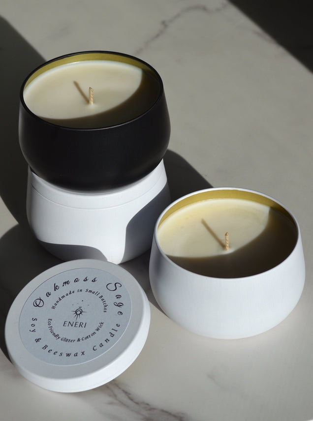 ENERI 7 oz Scented Candle, Oakmoss Sage