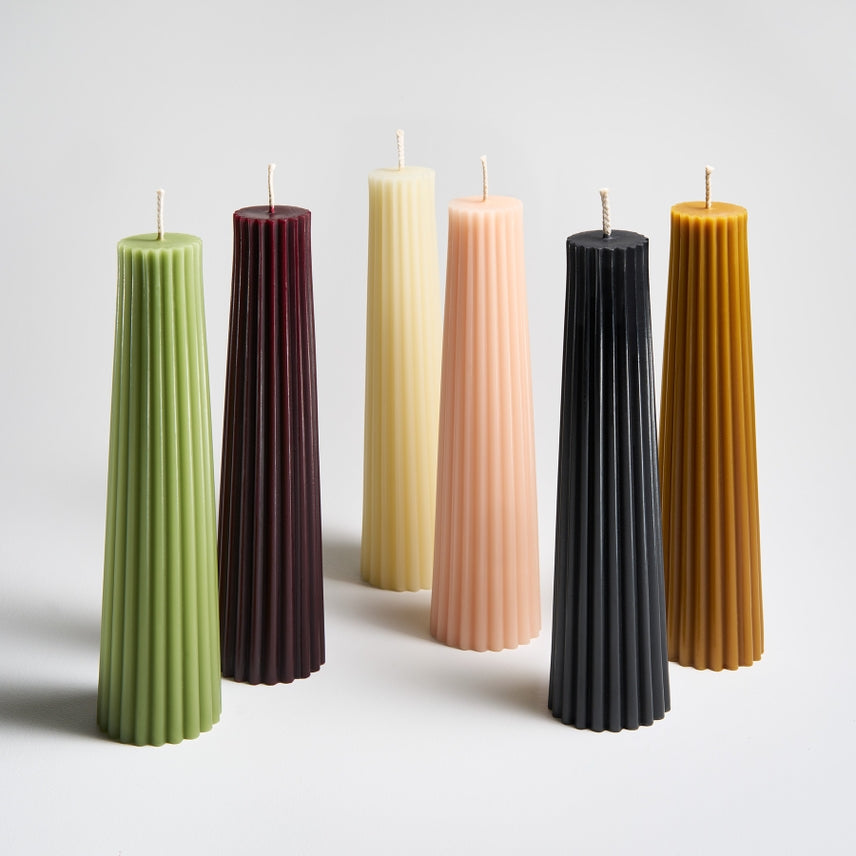 Greentree Home Candle, Petite Pillar Unscented Taper Handmade Beeswax Candles