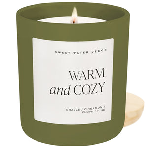 Sweet Water Decor Warm and Cozy 15 oz Soy Candle, Matte Jar