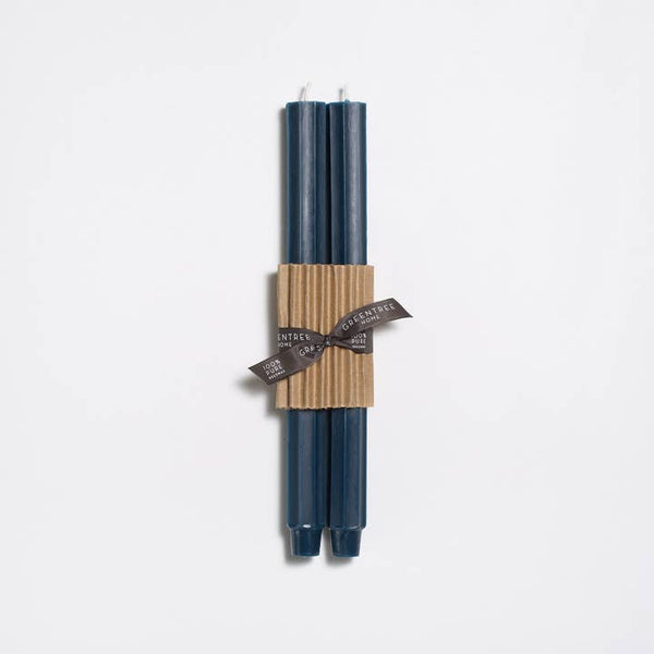 Greentree Home Candle, 12" Fluted Unscented Taper Handmade Beeswax Candles